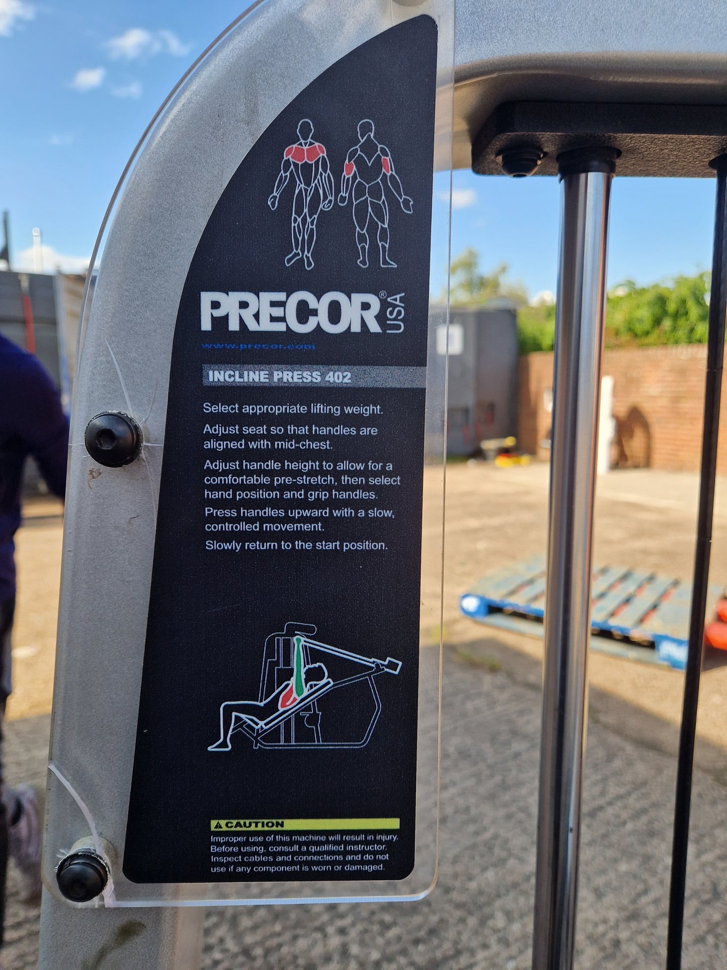 Precor Icarian Incline Chest Press Machine Commercial Gym Equipment