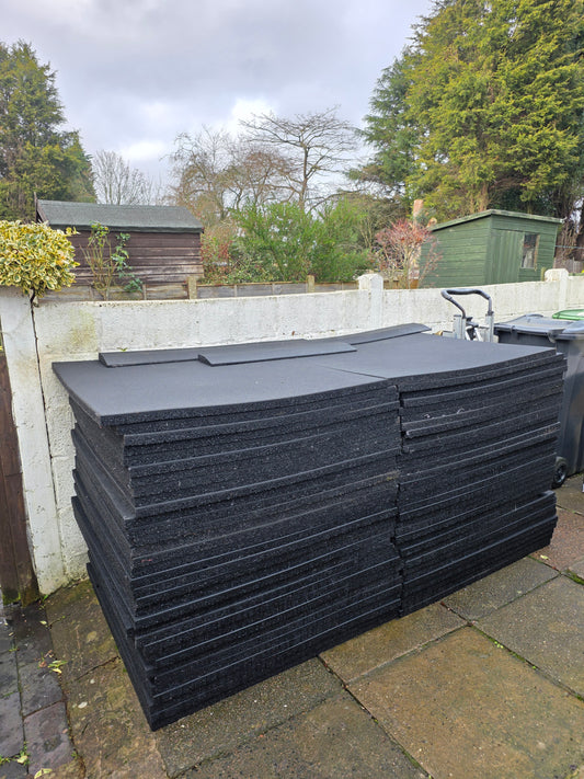 1M x 1M 30mm Sprung branded rubber mats available at a quantity of 66